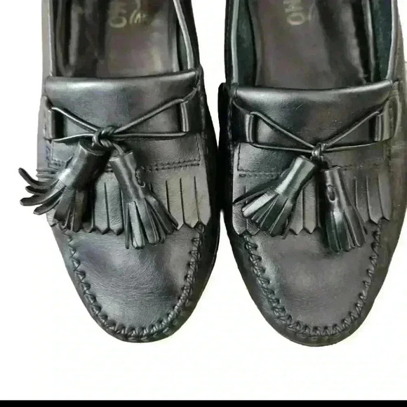 Salvatore Ferragamo Mens Leather Black Tasseled Loafer 7.5 EE (Double Wide) main image 12